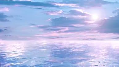4K黄昏白云天空之境海天一色背景视频视频的预览图